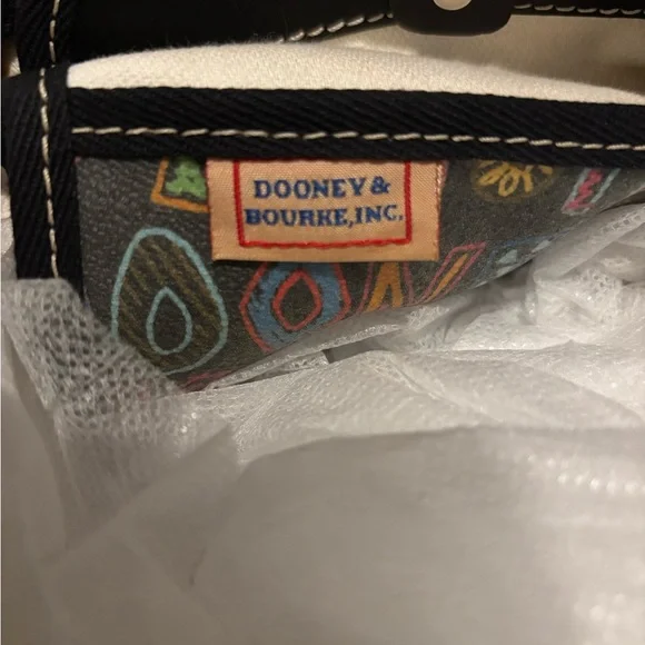 Dooney & Bourke Black Graffiti Tote with Sturdy Leather Handles - Picture 4 of 10